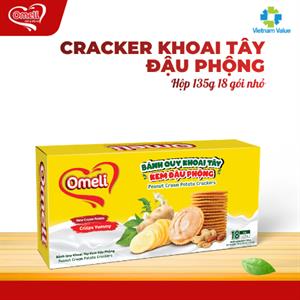 Bánh Cracker Khoai Tây Kem Đậu Phộng Omeli Hộp 135g