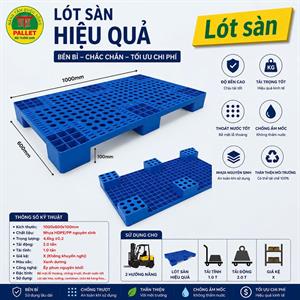Pallet lót sàn màu xanh