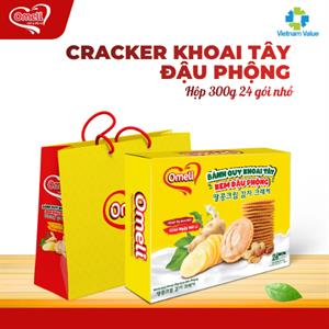 Bánh Cracker Khoai Tây Kem Đậu Phộng Omeli Hộp 368g Kèm Túi