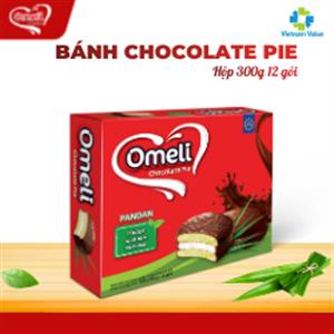 Bánh Chocolate Pie Omeli Vị Lá Dứa Hộp 300g