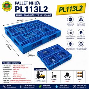 Pallet nhựa PL113 màu xanh